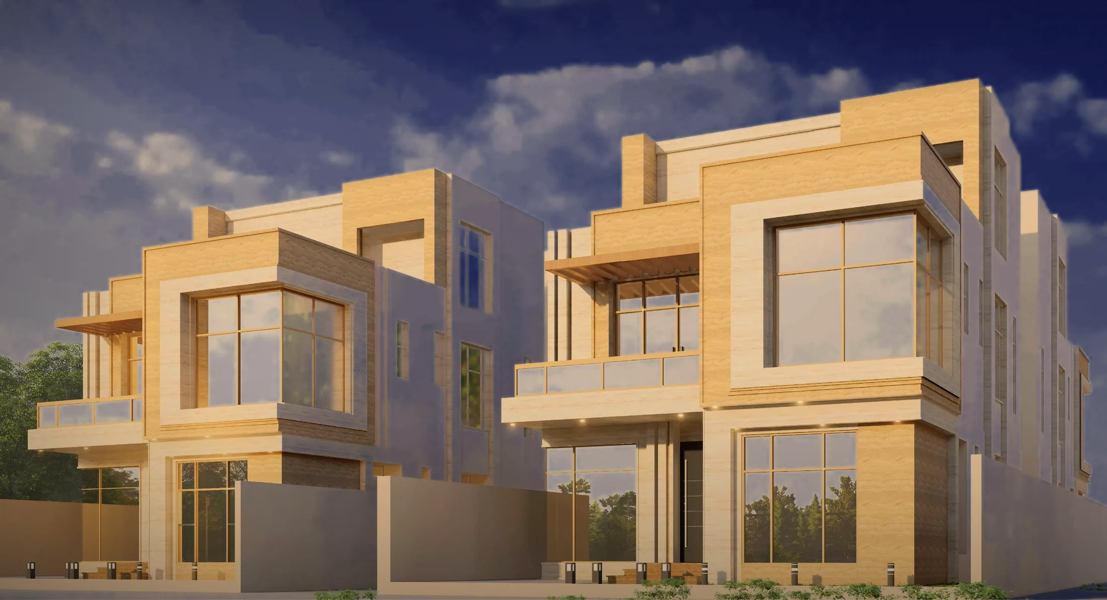 Villas 8206 and 8209 — the twins at dusk
