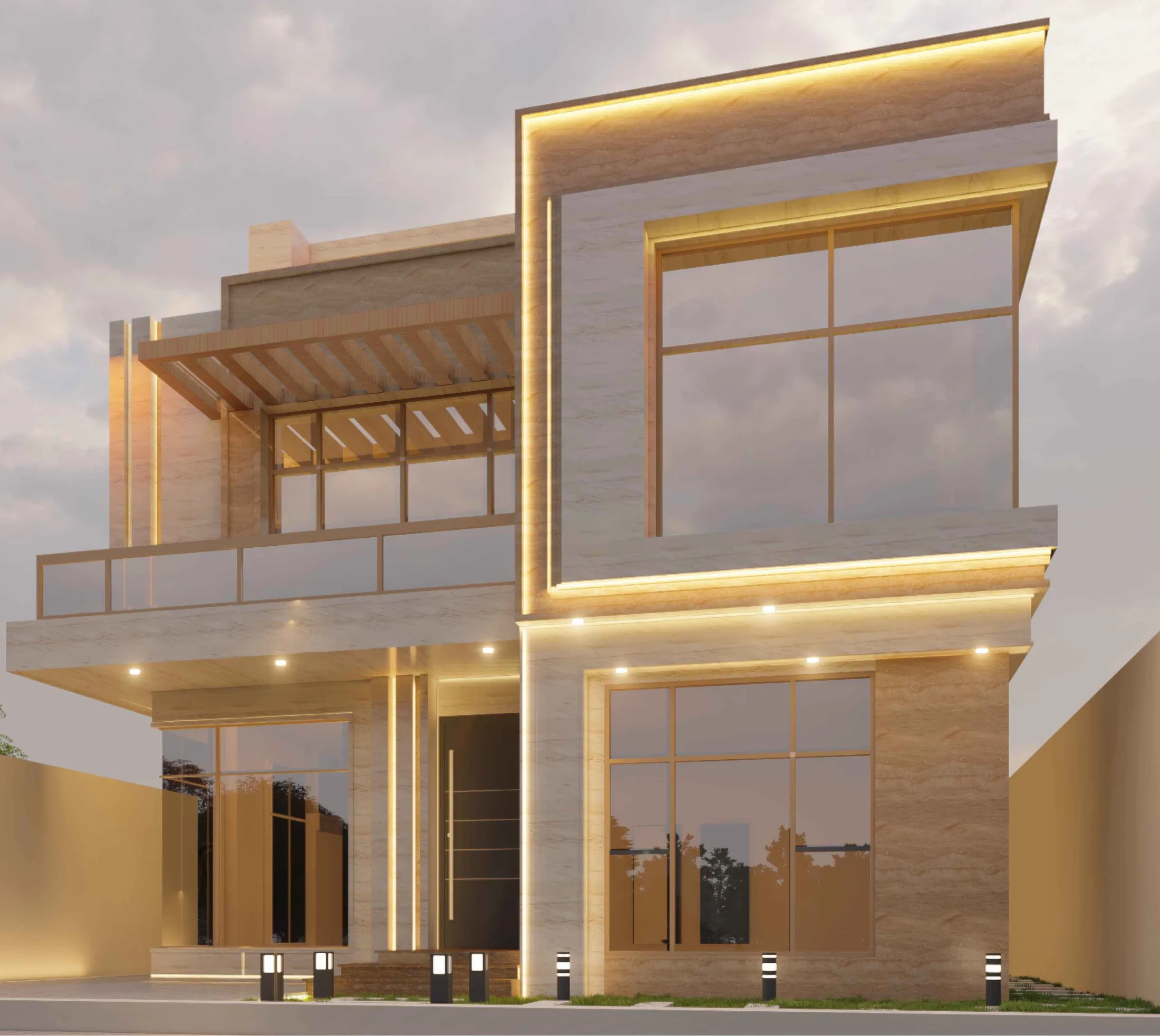 New collection villas — dusk render